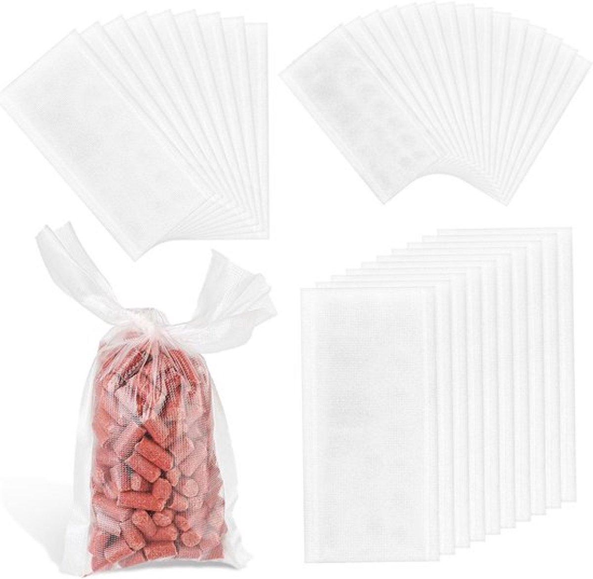 PVA zakken voor het oplossen van visaas en pelletas, 200 stuks, ideaal voor hengelsport en vissen