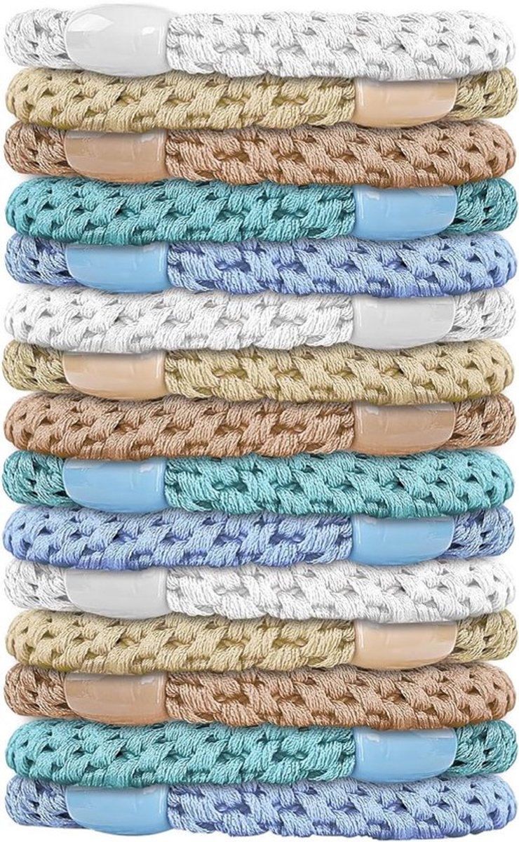 15 Stuks Elastische Haarelastieken in Diverse Kleuren, Bescherming voor Dun, Dik en Lang Haar, Ideaal voor Vrouwen en Meisjes