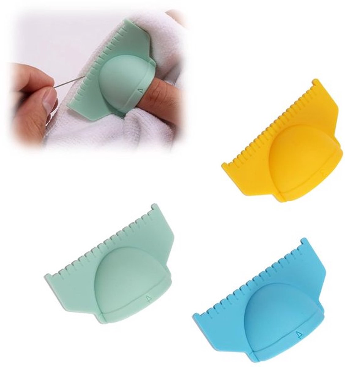 Set van 3 Naaimeters voor Randsteken in 3 Kleuren - Siliconen 3/4mm Naaihulpmiddelen voor Beginners en Gevorderden, Perfect voor Precisie en Meetwerk
