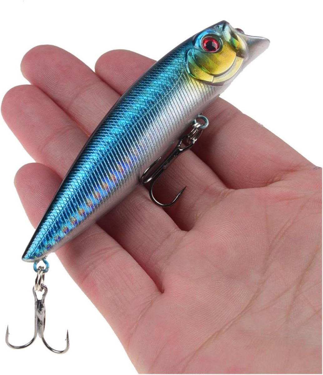 TopWater Popper Lokken - Harde Aas Wobblers - Vissen Vangen - Roterende Zachte Staart - 9 cm 11.5g - NO3