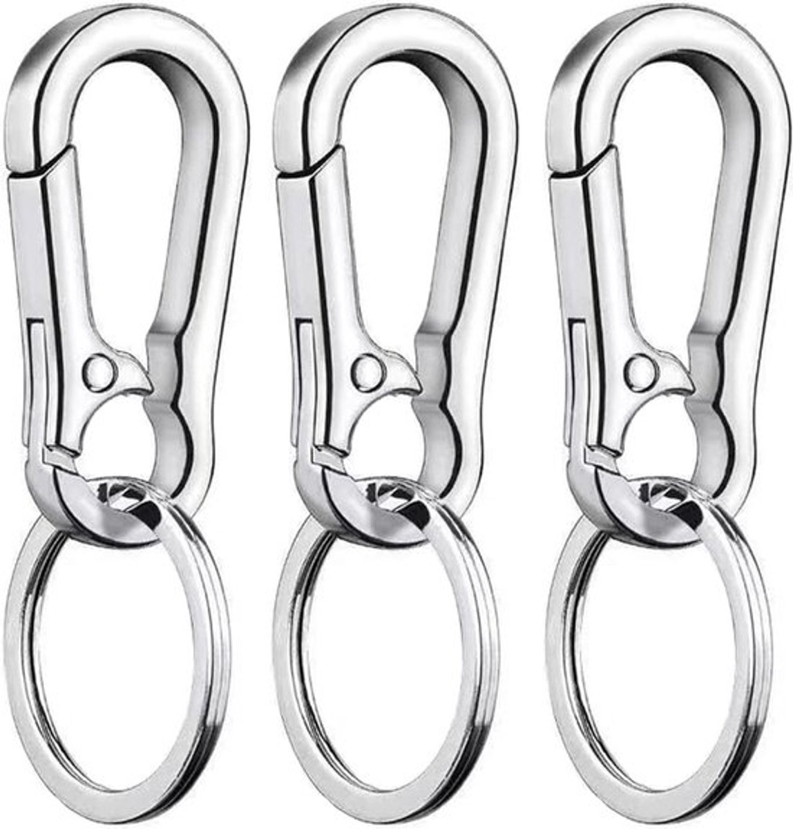 Kleine Carabiner Sleutelhanger - Verwijderbare, Roestvrije Carabiner voor Sleutels, Rugzak en Kampeertocht