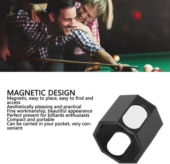 Biljartkrijthouder - Krijtkoffer Keu - Biljart Accessoire - Magnetisch Ontwerp - 3x3x2.5 cm - Zilver — afbeelding 2
