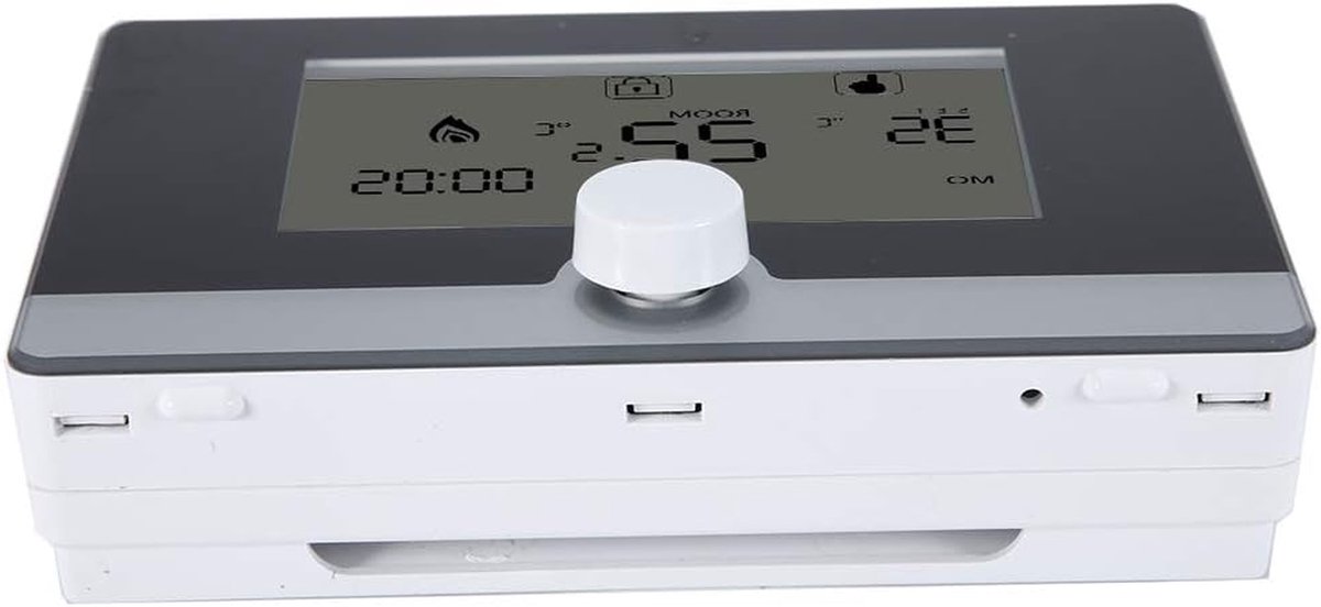 Digitale Programmeerbare Thermostaat - Wekelijkse Thermostaat - Verwarming Regelen - LCD Blauwe Achtergrondverlichting - 41-95 Graden F - Zwart