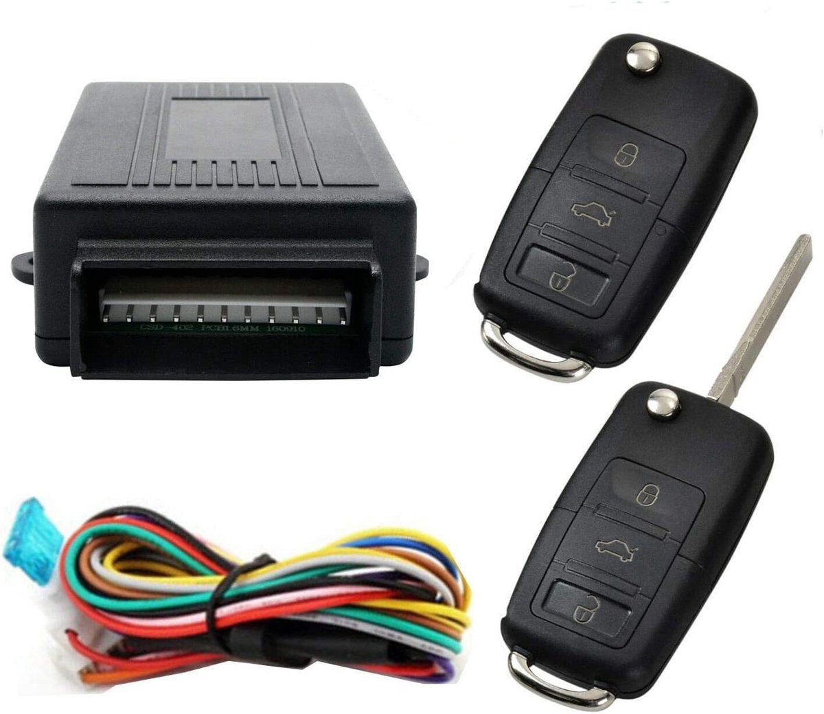 SnelShoppen - CAR Anti-diefstal Auto Alarm, Afstandsbediening TotMox 60-100m, Dubbele Auto Flits Afstandsbediening, Centrale Deurslot, Hoogwaardige Be