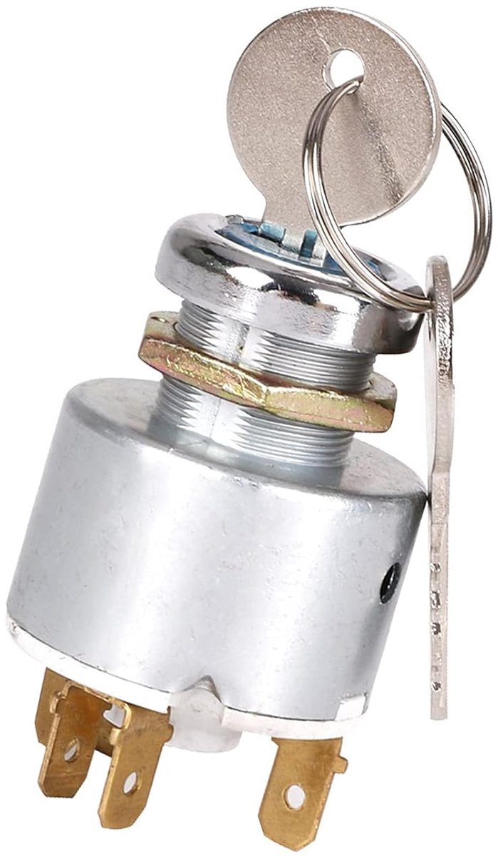 RUIZHI 12V Ignition Switch, Universal Motor Start Switch Ignition Switch with 2 Keys for Cars, Motorcycles, Boats - ShopVlot