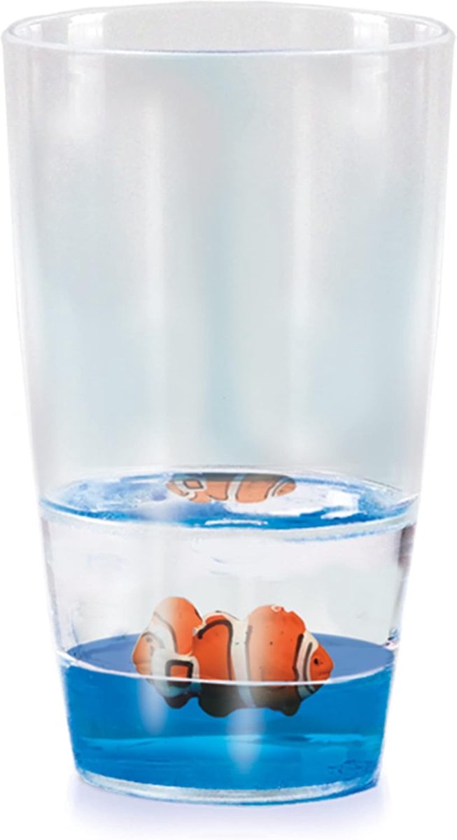 SnelShoppen - Floatarama Tumbler - Clownvis Drinkbeker 250ml - Onbreekbare Acryl Drinkglas met Drijvende Dierenfiguren - Ideaal voor Kinderen en Volwa