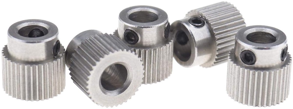 SnelShoppen - 5 Stuks Extruder Planetair Tandwiel voor 3D Printer MK7 MK8 - 5mm ID 11mm OD - RVS 36 Tanden - Filament Aandrijving