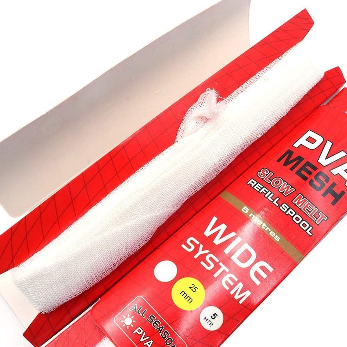 SnelShoppen - PVA Mesh Vulling Systeem 5m - Wateroplosbare Micro Mesh Vissersnet 25mm - Ideaal voor Micropellets, Maden en Karpers - Perfect voor Alle