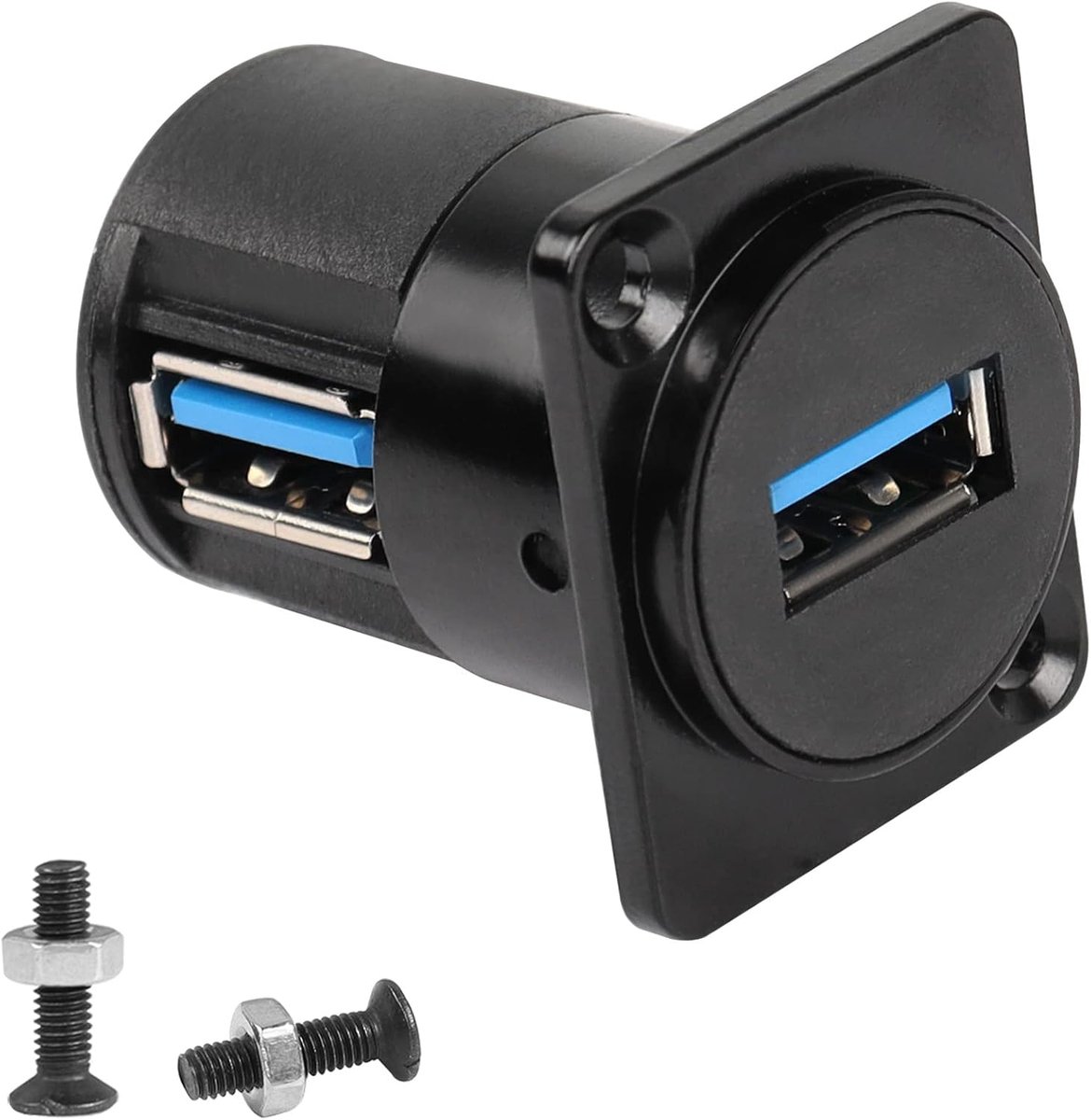 QIANRENON 90 Degree Angle USB3.0 Panel Mount Connector Socket 5Gbps USB3.0 Female to Female Straight Angle Coupling - ShopVlot