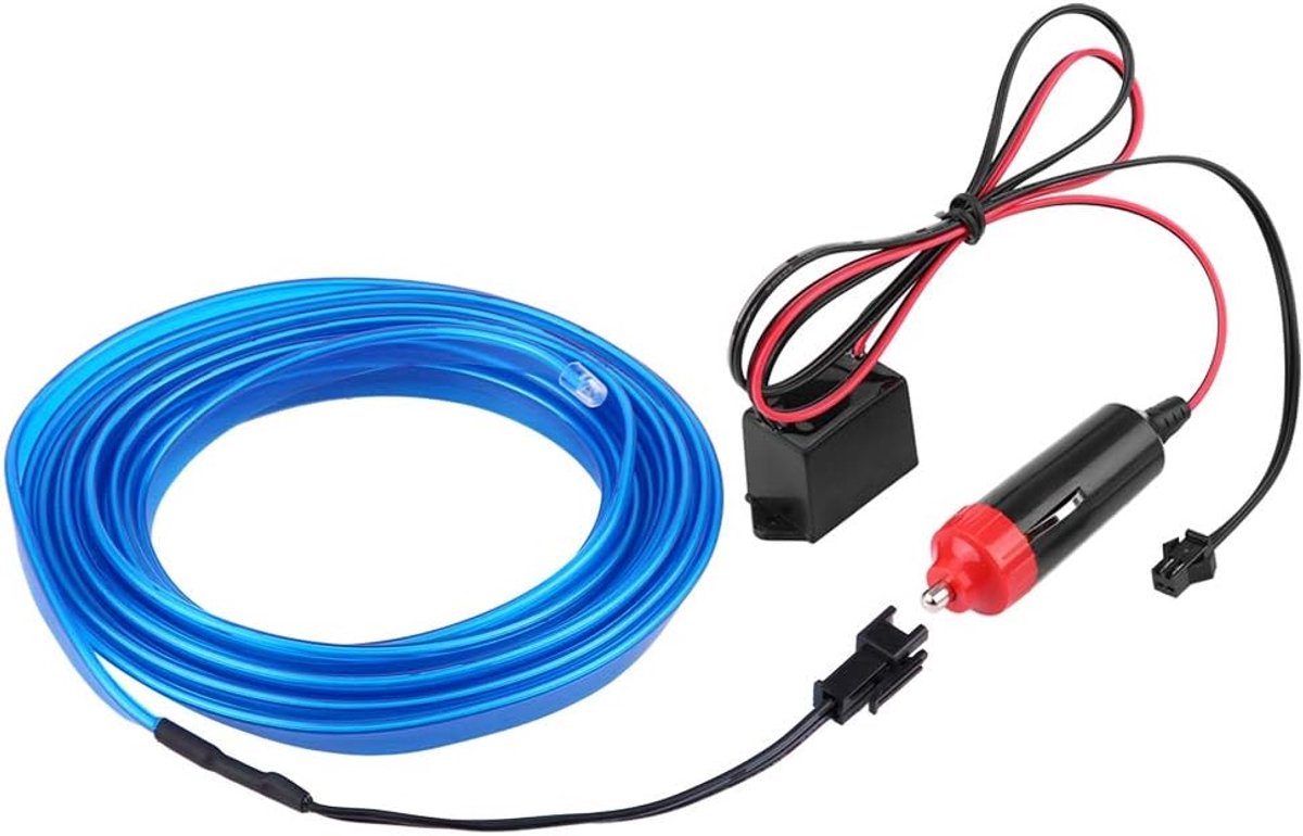SnelShoppen - Car LED Strip Lights - Neon Lamp Strip Blauw Koud LED Licht Interieur Sfeerverlichting Trim 12V Neon Glanzend Stroboscoop Verlichting