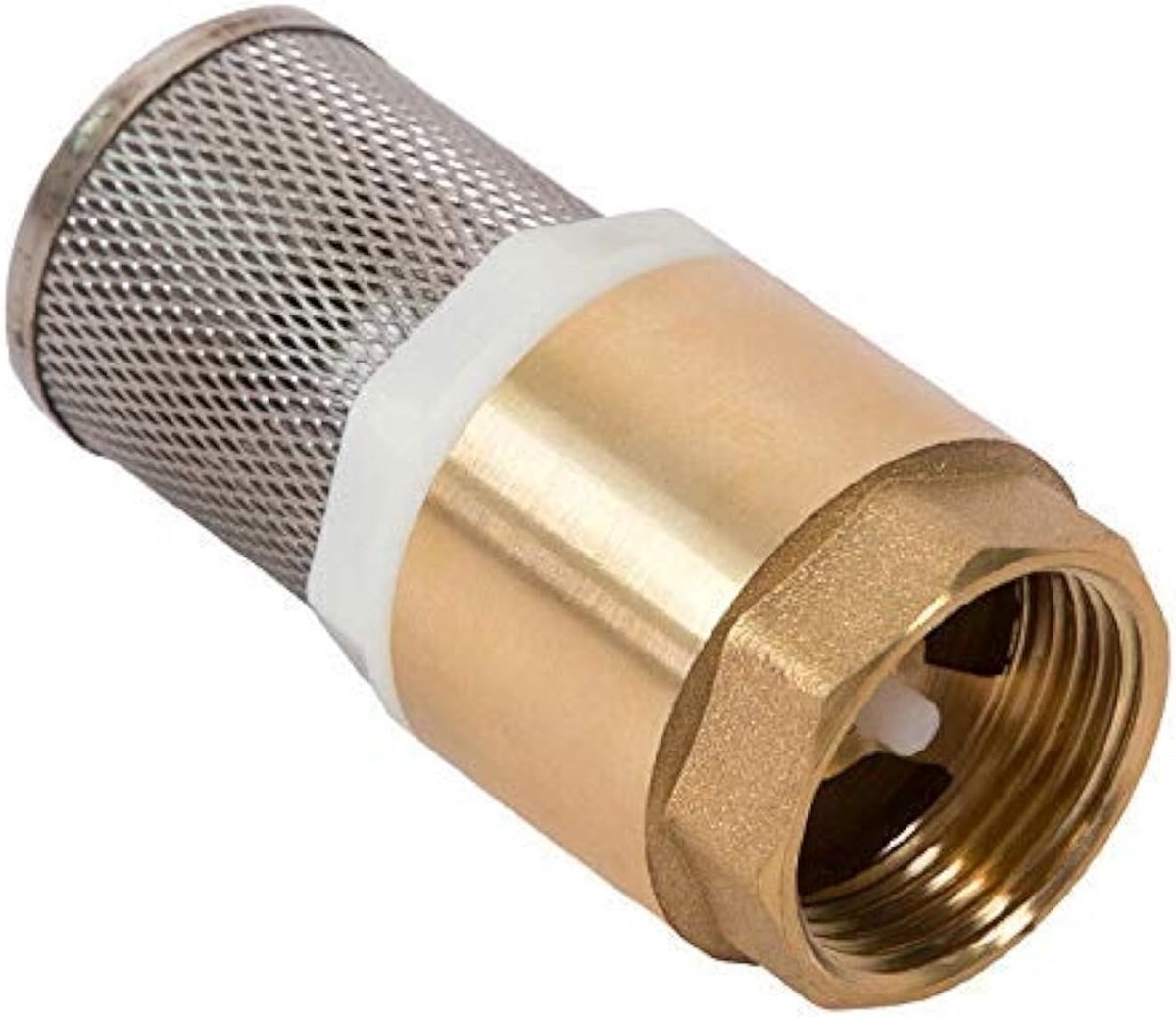 TopHomer Check valve 88 x 37 mm, 1 inch, with 25 mm pipe connection – Brass & Stainless steel with suction basket, for - ShopVlot
