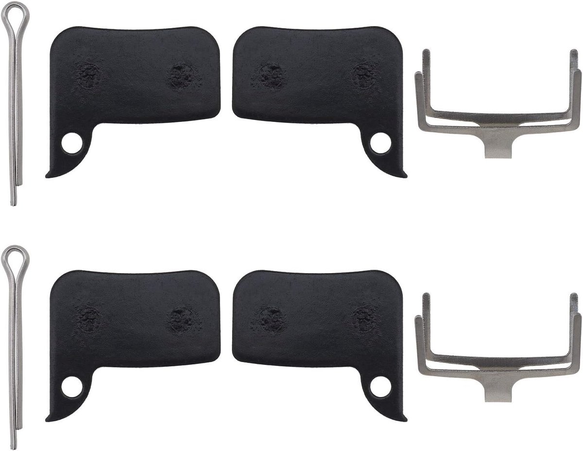 SnelShoppen - 2 Paar Remblokken voor Fietsschijfremmen Semi-Metallisch met Veertjes en Clips, Geschikt voor SRAM HRD, Force, Rival, CX1, S700, Duurzaa