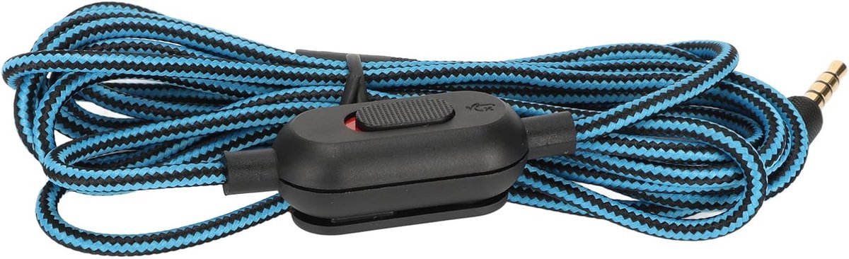 SnelShoppen - Universele Woven Gaming Earphone Kabel met Volume Controle voor G Pro G Pro X G433 G233 - Blauwe Koptelefoon Snoer van Zuurstofvrij Kope