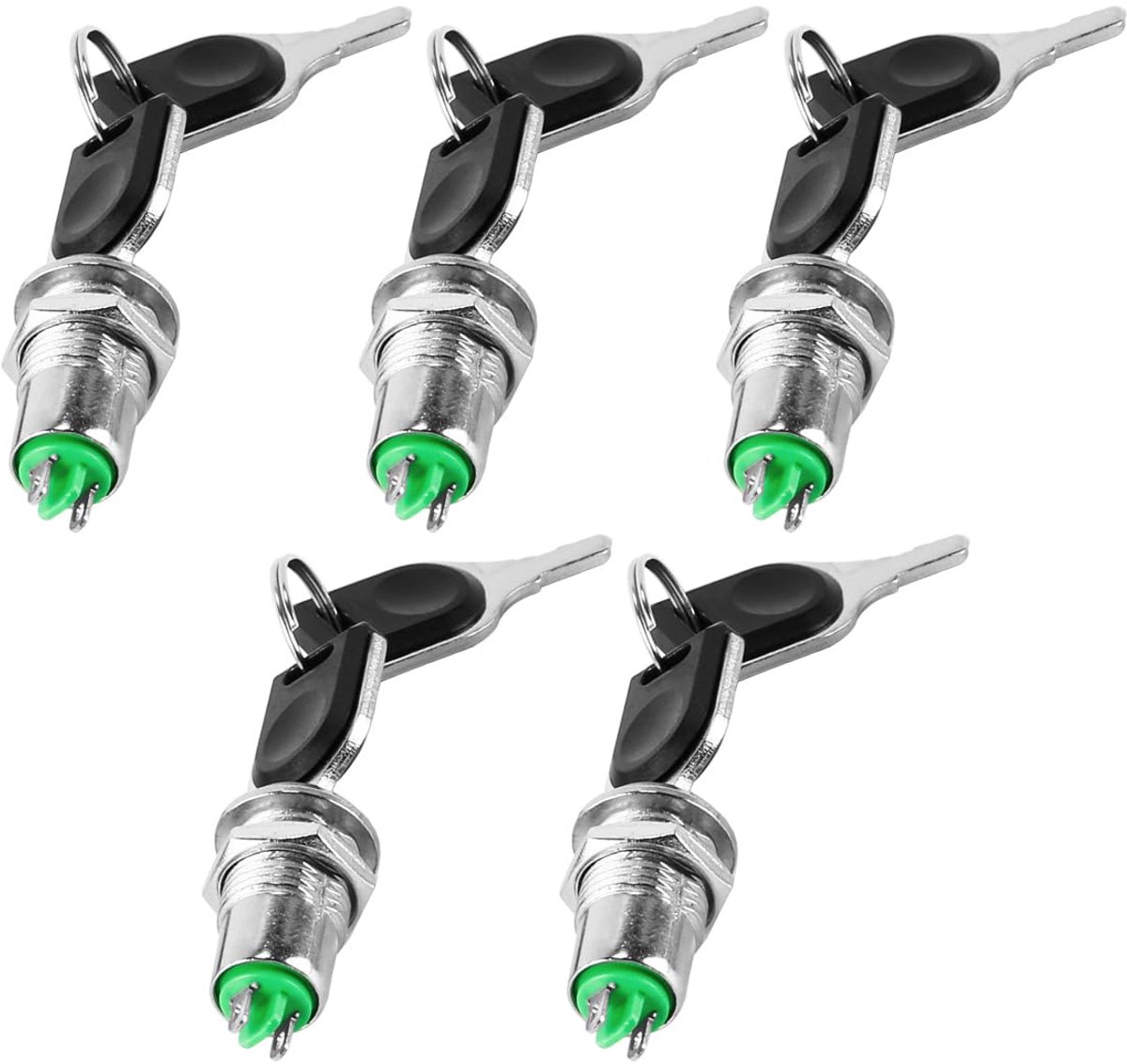 SnelShoppen - 5PCS Elektrische Sleutelschakelaar ON Off Sleutelschakelaar Metaal Rotatieschakelaars 2Pin Met Bijpassende Sleutels voor Telefoon, Kaste