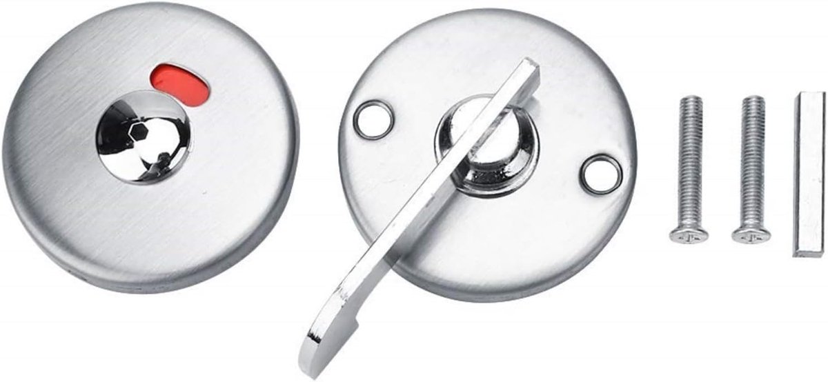 SnelShoppen - Condena Privacy Deurslot met Draaihandgreep, 1 Set met Draai Knop, Deursloten, RVS Rosette met Bezetweergave voor Toiletdeur, Toilet, Pu