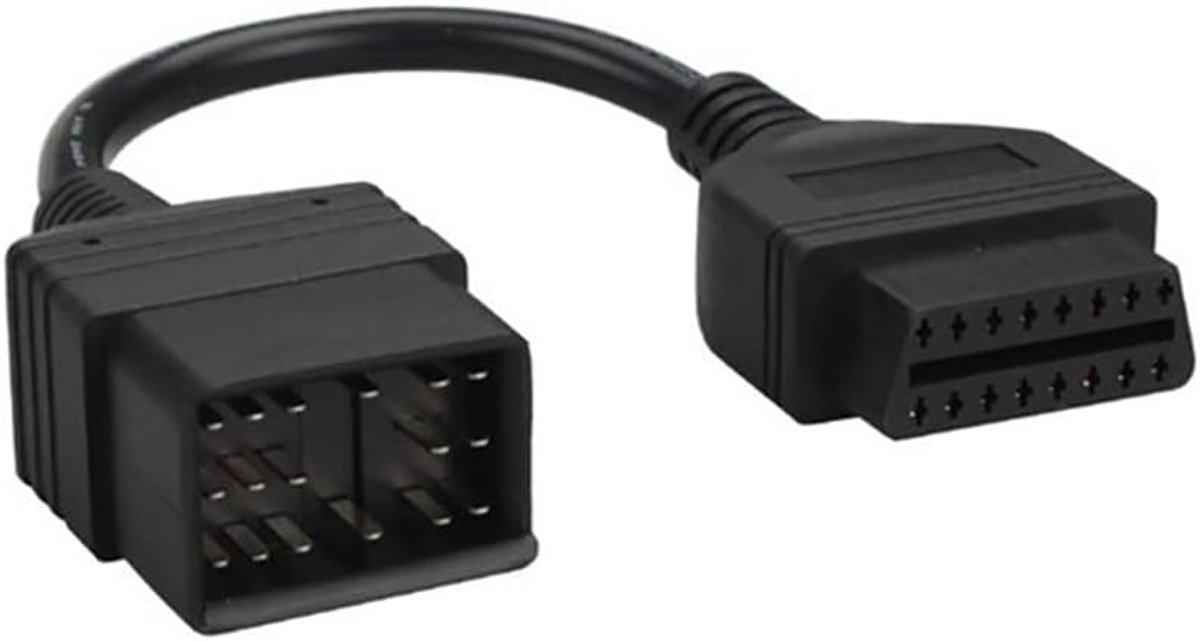 SnelShoppen - 17-Pins naar 16-Pins OBD2 Adapter Kabel - Hoogwaardige Koper, Sterke Signaaloverdracht, Voor Auto Diagnose, Zwart