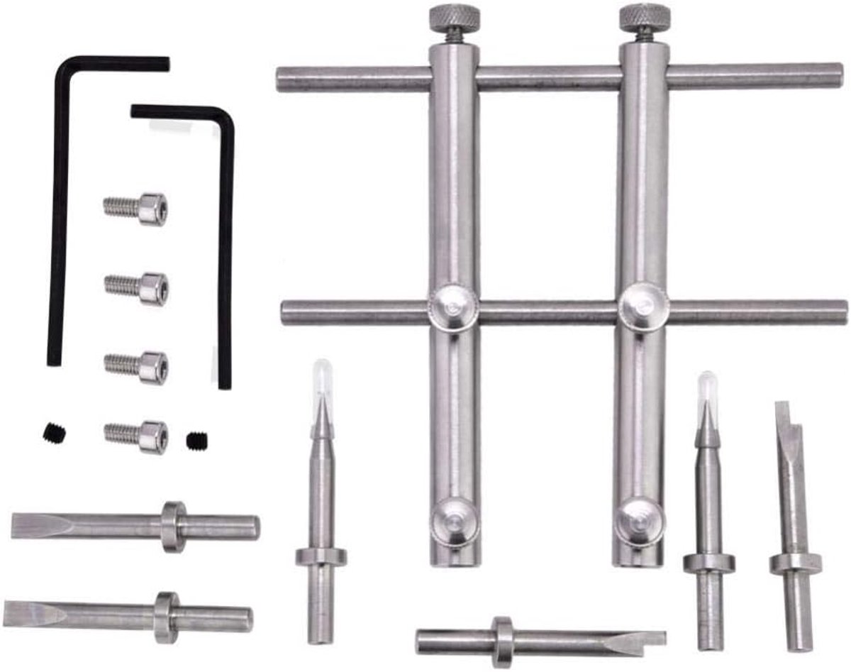 SnelShoppen - Professionele DSLR Camera Lens Verwijder Tool, RVS Lens Sleutelset met 6 Assen, 6 Schroeven en 2 Inbussleutels voor Lens Reparatie 10-10
