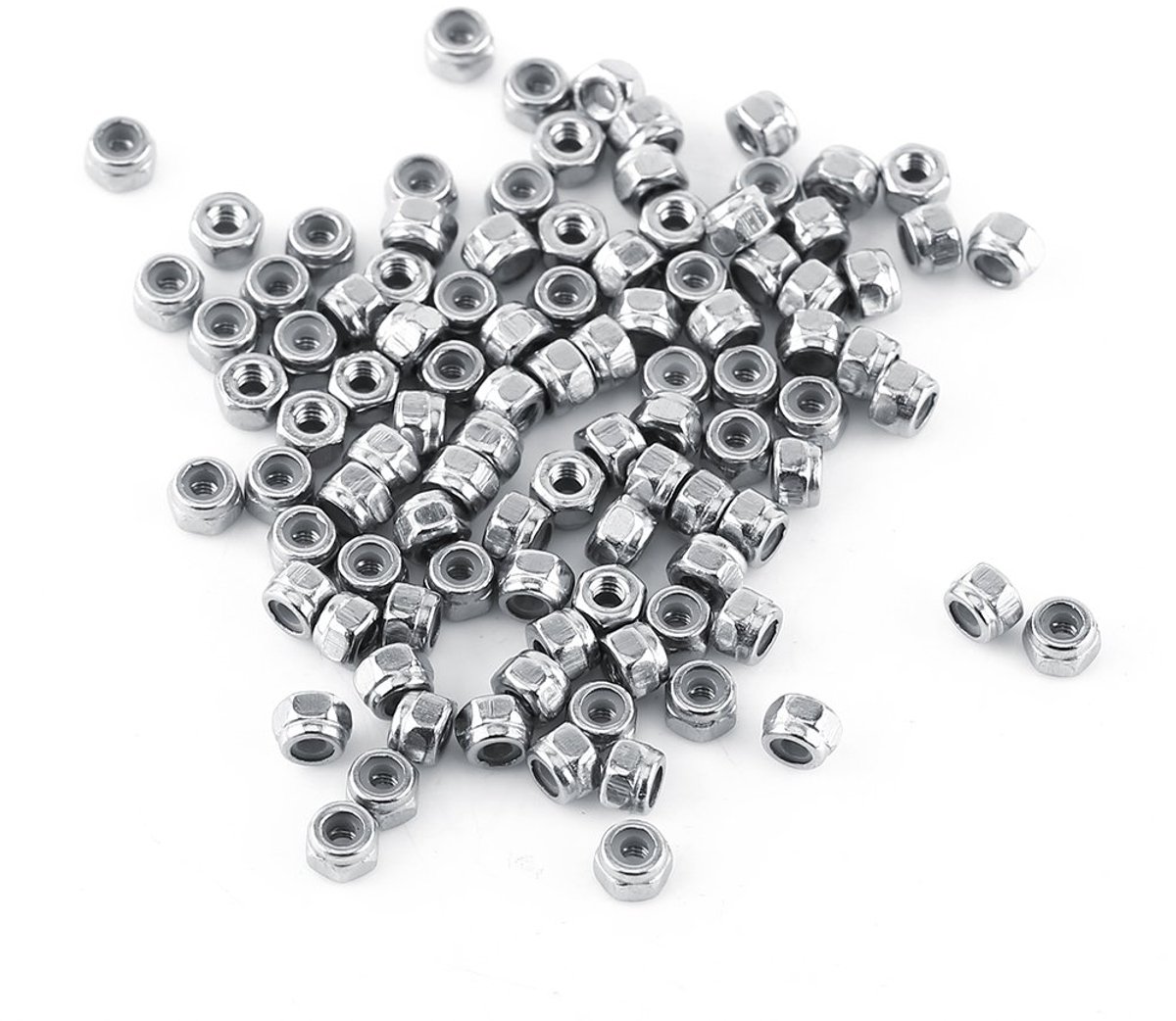 Nut, Self Locking Nut M2-M12 Stainless Steel SS304 Locknut Hex Nuts with Nylon Insert(M2(100pcs)) - ShopVlot