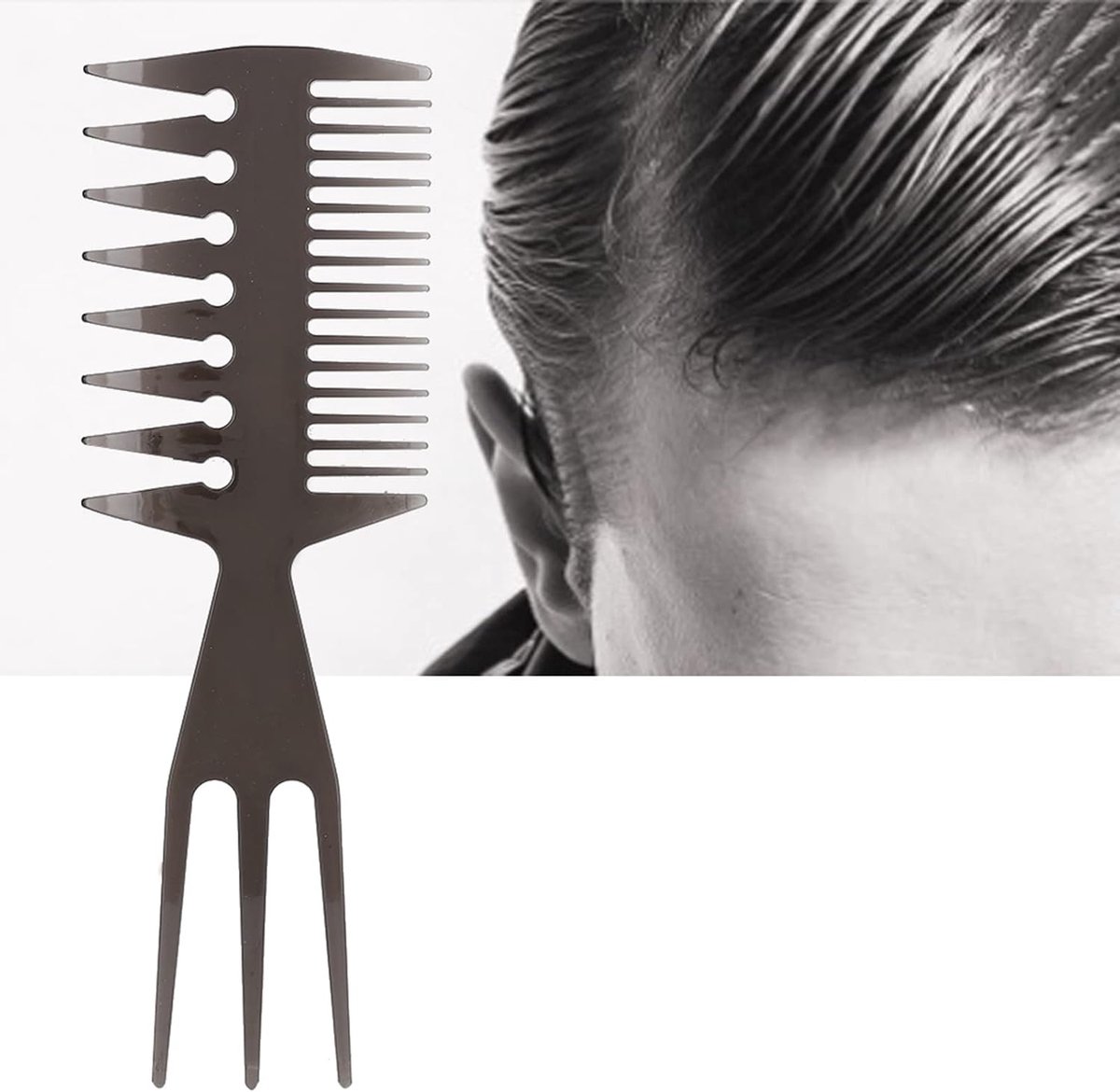 SnelShoppen - Heren Haarverzorgingskam - Brede Tand Kam - Antistatische Kam - Hittebestendig - Perfect voor Lang Nat of Krullend Haar - Duurzaam ABS -