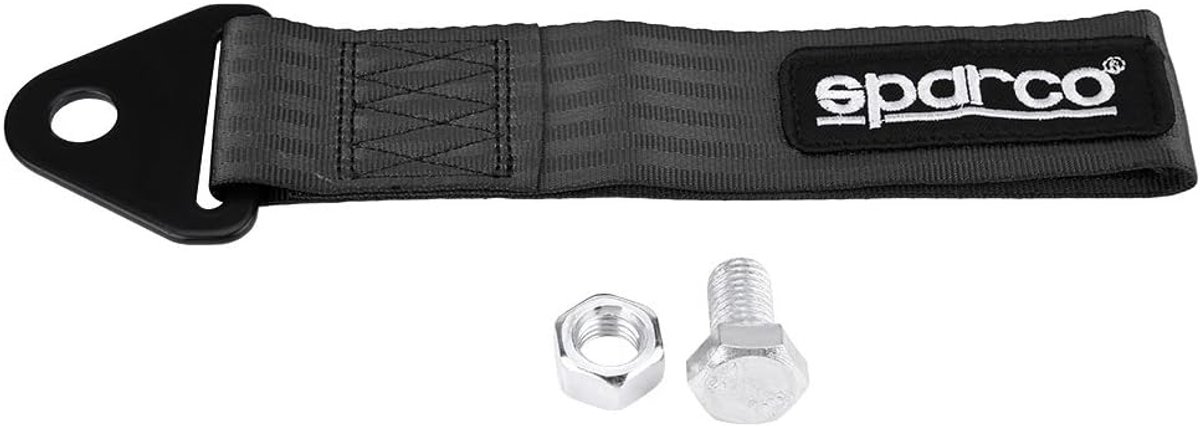 SnelShoppen - Universele Hochleistungs-Trekband Zurrband voor Auto's - Duurzaam Polyester Nylon - Zwart - Voor Voor- en Achterafsluiting - Ideaal voor