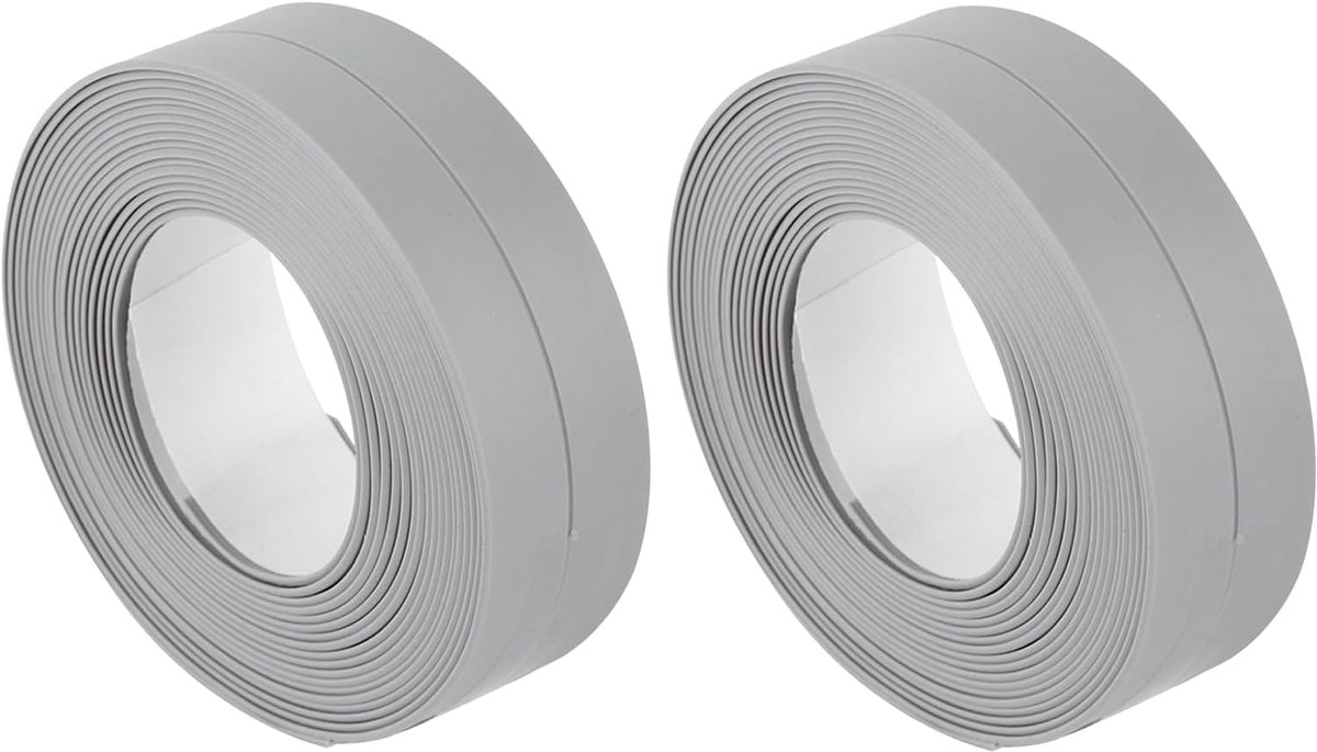 SnelShoppen - Vochtbestendige Sealing Tape, Zelfklevend Waterdicht, Voor Badkuip, Wastafel, Toilet, Keuken en Badkamer, 2 Rollen, 22mm x 3.2m, Grijs