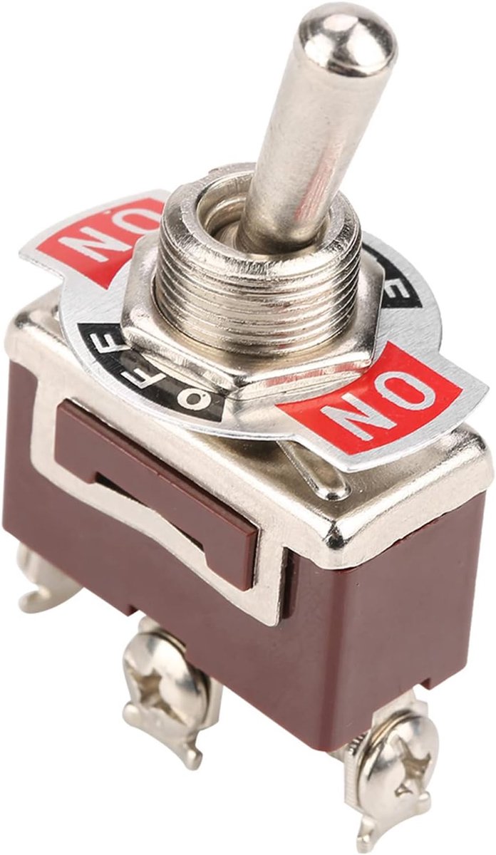 SnelShoppen - 5 stuks 3-positie Schakelaar ON-OFF-ON met Levendige Schakelpunt, 12mm, 15A 250V AC, voor Auto, Huishoudelijke Apparaten en Industrie