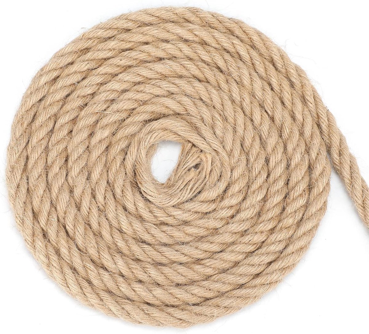 SnelShoppen - 14mm Dikke Jute Touw, 10m Natuurlijke Hennep Touw, 4 Laags Robuuste Burlap Koord voor Camping, Tuin en Decoratie