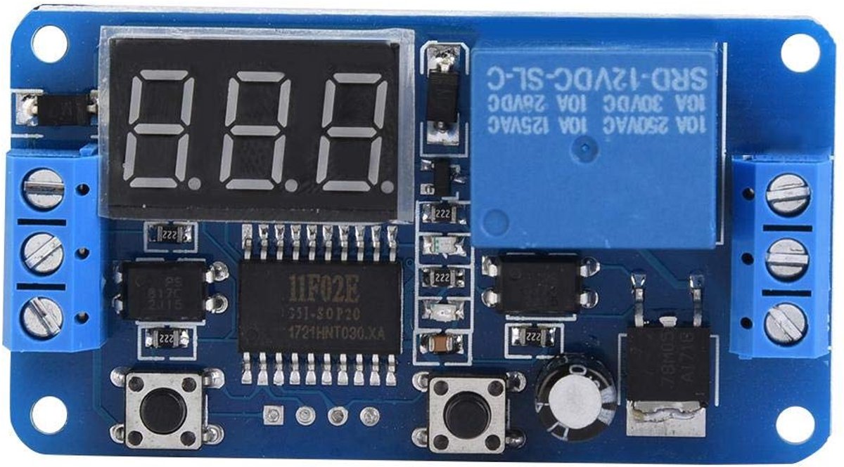 SnelShoppen - Digitale LED Countdown Timer 5V/12V, Vertraging Modul voor Automatisering, Sturing, Schakelmodule, Ideaal voor Tuin, Keuken en Feesten