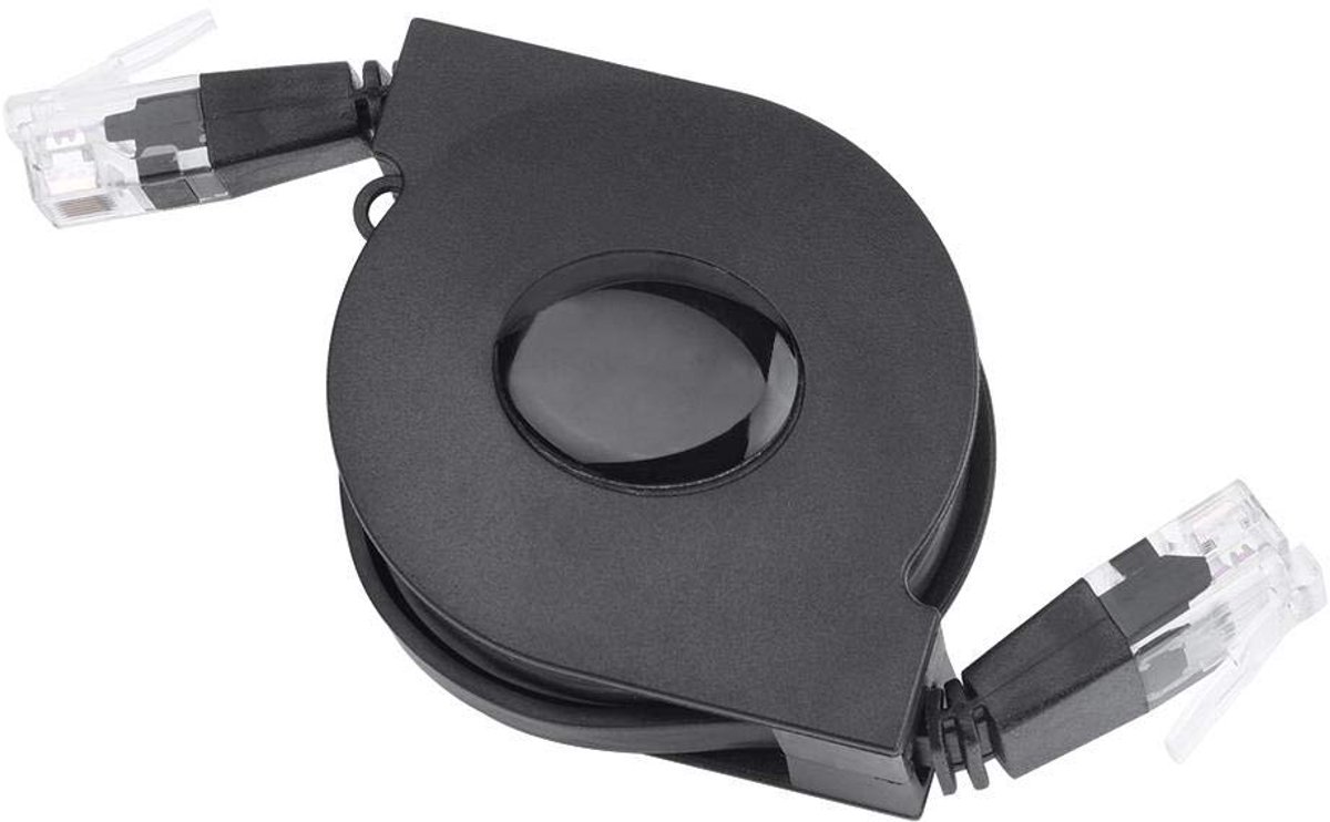 SnelShoppen - Diyeeni 1pc 1m/2m Verstelbare Inklapbare RJ45 LAN Netwerkkabel, Cat6 Ethernet Kabel, Hoge Snelheid Overdracht tot 1000 Mbit/s, Zwart (2M