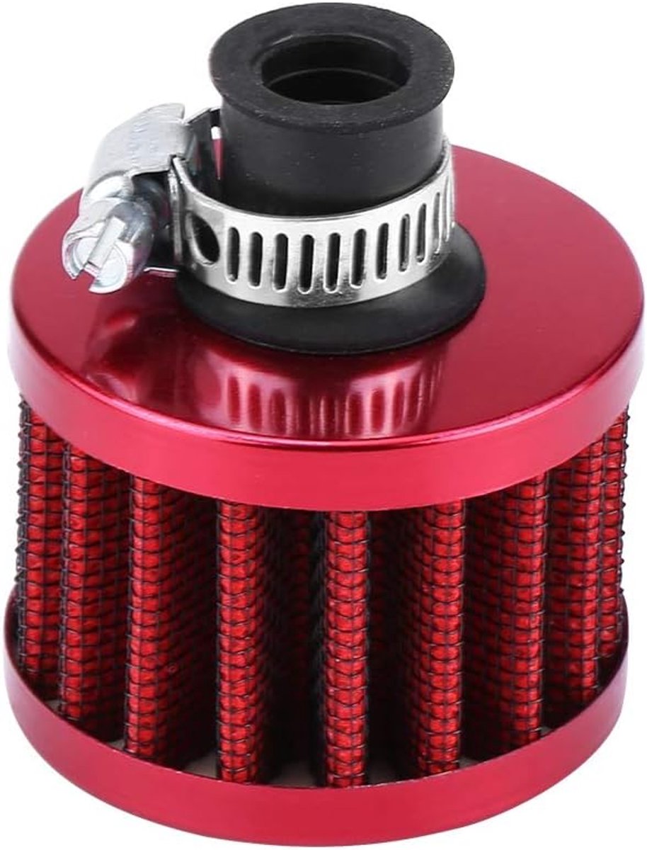 SnelShoppen - Universele 13mm Koude Lucht Inlaatfilter Kit voor Krukhuis Ventilatie Deksel (Rood) - Verbeterde Luchtstroom, Hoogdoorlatend, Betrouwbaa