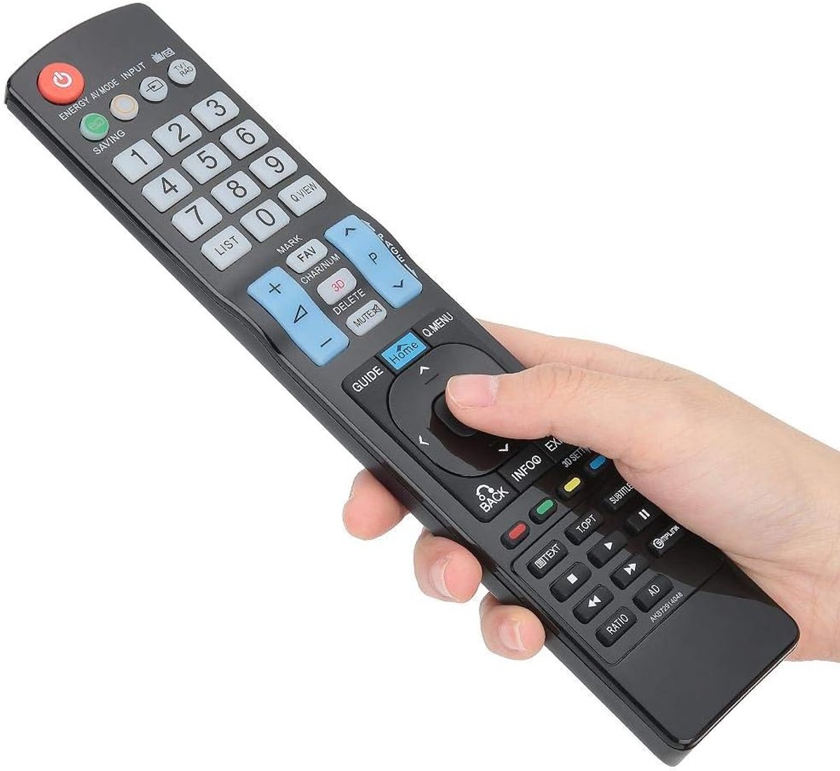 SnelShoppen - Vervangende afstandsbediening voor LG TV - AKB72914048 - ABS materiaal - tot 10 meter afstand - Comfortabel in gebruik