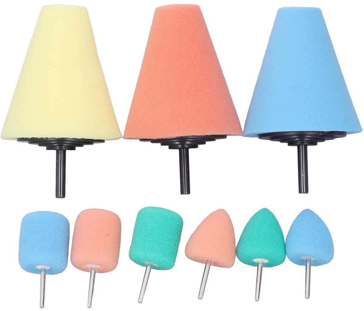 SnelShoppen - 9-delige Polijstkegel Set, Herbruikbare Polijstkegel Pads voor Buffers & Polijstmachines, Ideaal voor Metaal en Meer