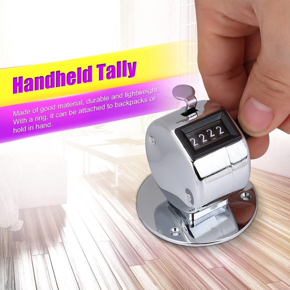 SnelShoppen - Handteller Clicker - 4-cijferige Tally Teller met Metalen Behuizing - Perfect voor Sport, Spellen, Golf en Evenementen - Tot 9999 Tellin