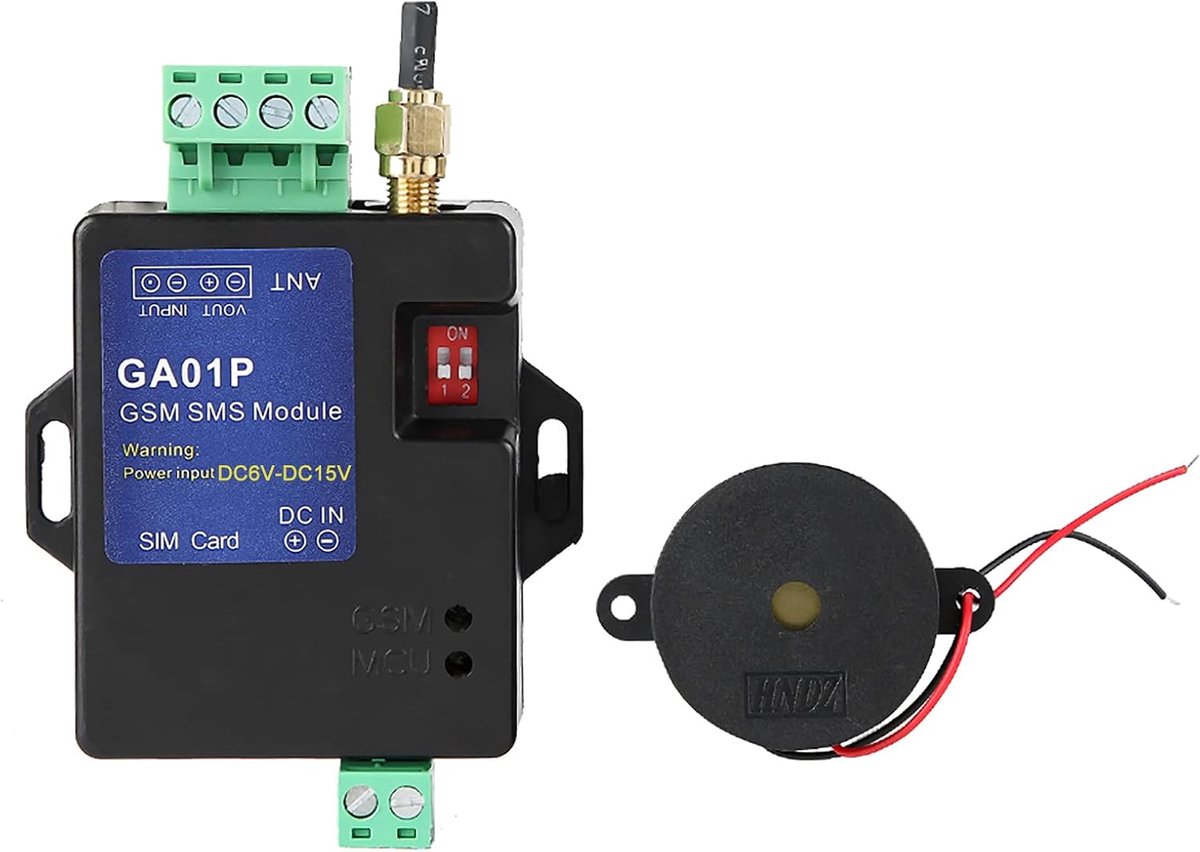 SnelShoppen - Pilipane GSM Mini Smart Alarm - Slimme Veiligheidsalarm met SMS Waarschuwing, Power Failure Alarm, 6 Telefoons, Energieverlies Beveiligi