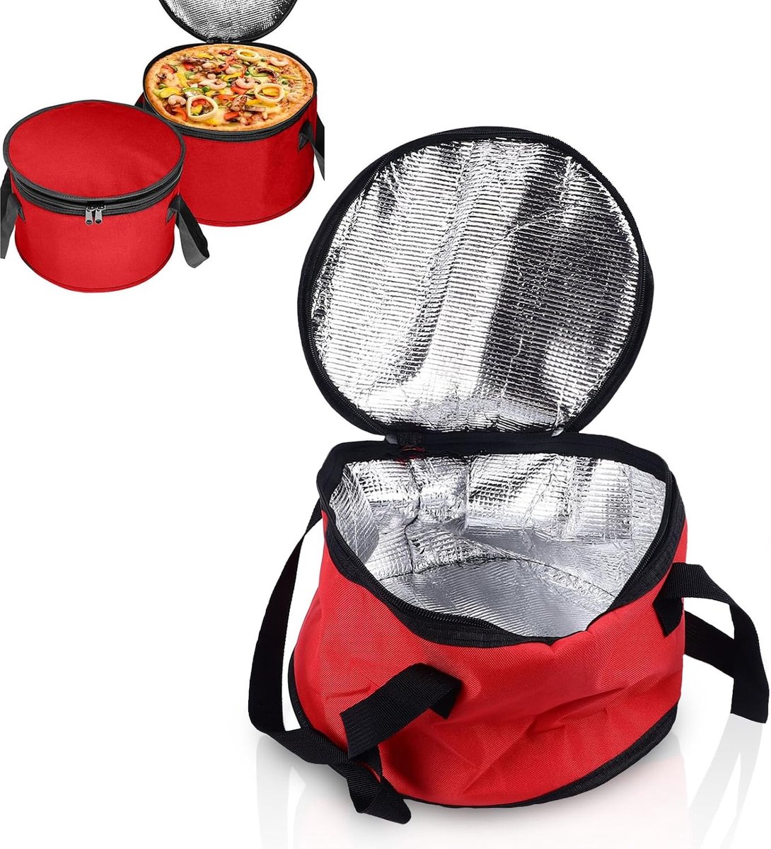 SnelShoppen - Ronde Isolerende Tas, Vouwbare Herbruikbare Koeltas, Thermische Picknicktas van Oxford Katoen voor Picknicken en Uitjes - 28x18 cm