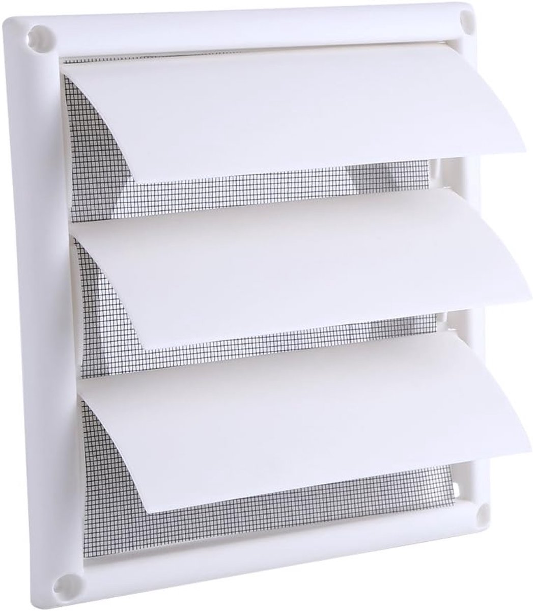 SnelShoppen - Ventilatierooster met Insectengaas 20x20CM - Duurzaam Plastic Ventilatiegrille voor Wand en Plafond - Pestschild voor Luchtcirculatie en