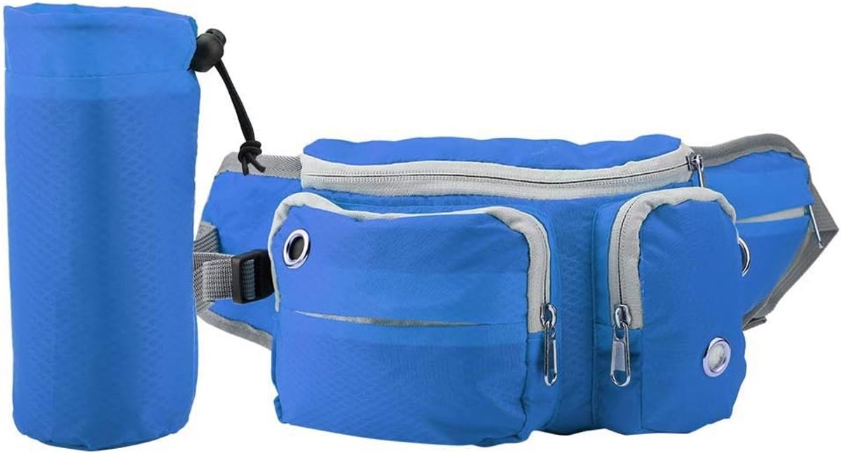 SnelShoppen - Hond Wandelen Pouch, Hond Trainen Snack Pouch, Heuptas met Poepzak Dispenser - Ideaal voor Wandelen met Honden (blauw)