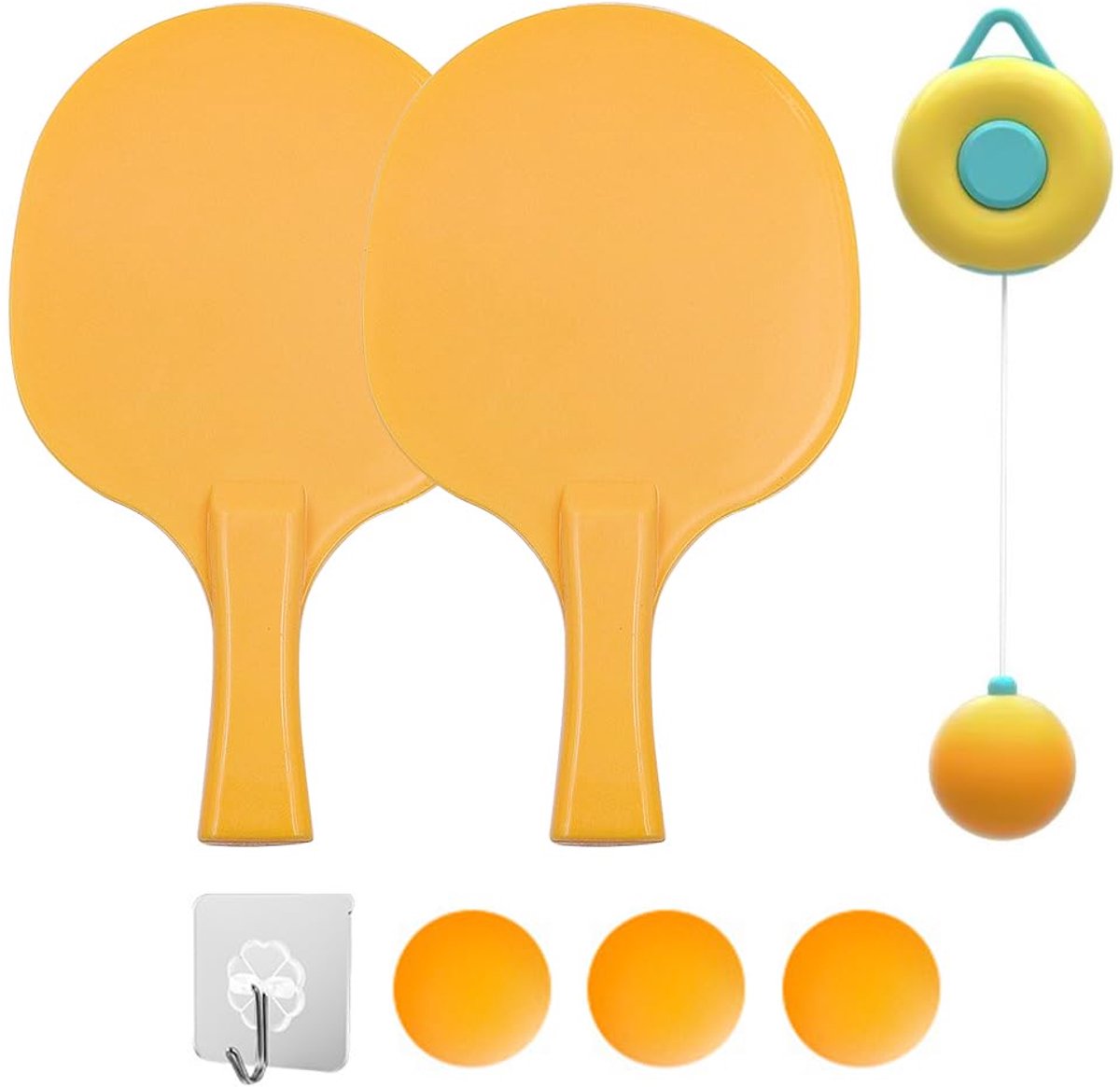 SnelShoppen - Tafeltennis Trainer Set Hangend Verstelbaar Indoor met Snelle Installatie, Inclusief Haken, Automatisch Terugkaatsend, Voor Thuisgebruik