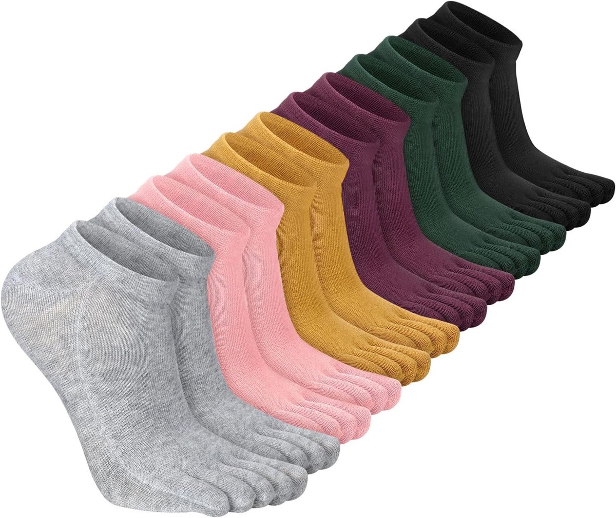 SnelShoppen - 6 Paar Vijf Zevensokken Katoenen Sokken voor Dames en Heren - Comfortabele en Ademend voor Thuis, Sport en Vrijetijd - Diverse Kleuren