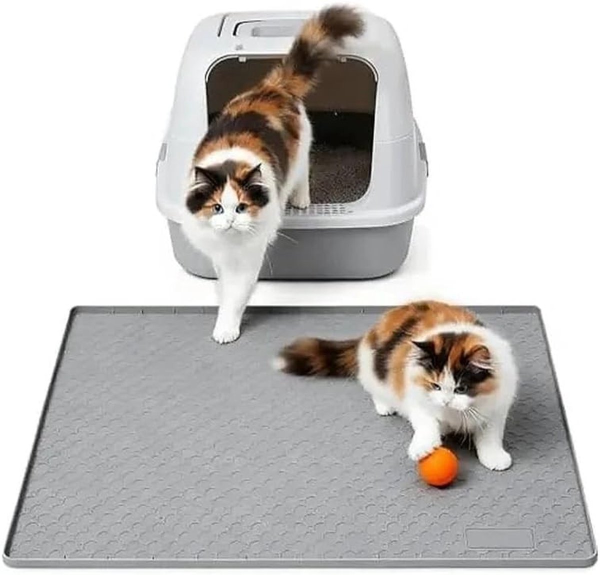 Kattenbakmat - Grijs - Geschikt voor grote katten - Antislip en waterafstotend materiaal - Voor kattenbezitters