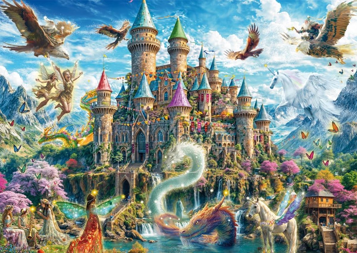Spiele 59791 Sprookjeskasteel in het rijk van de fantasie, puzzel van 1000 stukjes