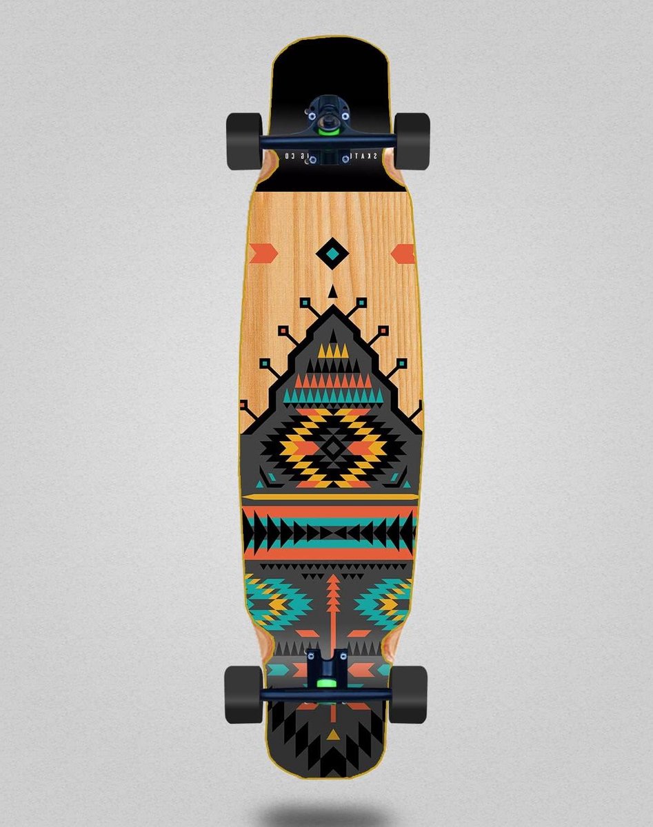 Longboard Skateboard Compleet Board Cruisen Lange Afstand Mix Bamboo Constructie 46×9 Inch Natuurlijk Hout