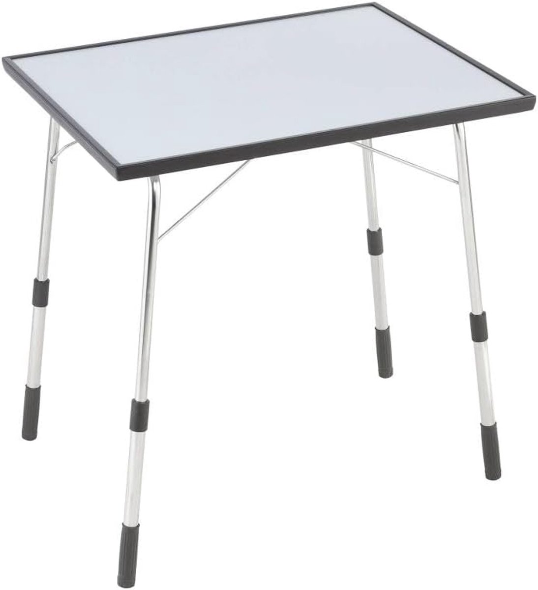 SnelShoppen - Opvouwbare Tuin Tafel Hoogte Verstelbaar Weerbestendig Carbon Grijs 72.5 x 60.5 cm - Ideaal voor Balkon, Terras, Camping, Feest