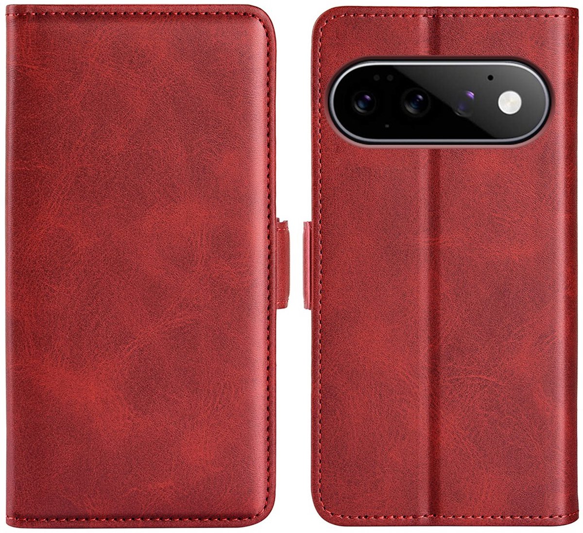 MobyDefend Hoesje - Geschikt voor Google Pixel 11 Pro XL - Luxe Wallet Book Case (Sluiting Zijkant) - Rood