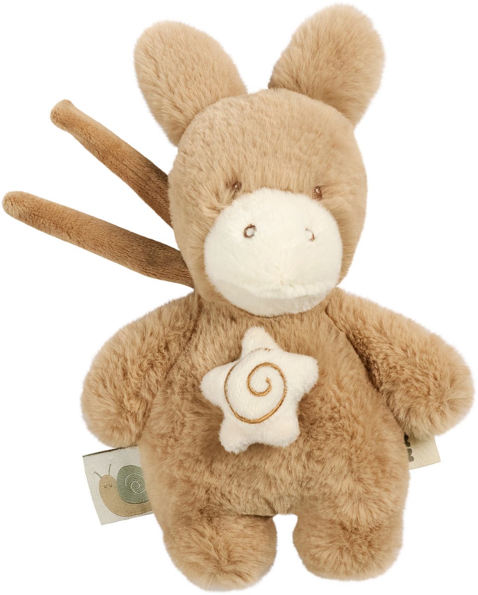 Nattou LouLou Muziekknuffel Ezel - Zachte Knuffel met Muziek - Baby Cadeau - 20 cm - Licht Karamel