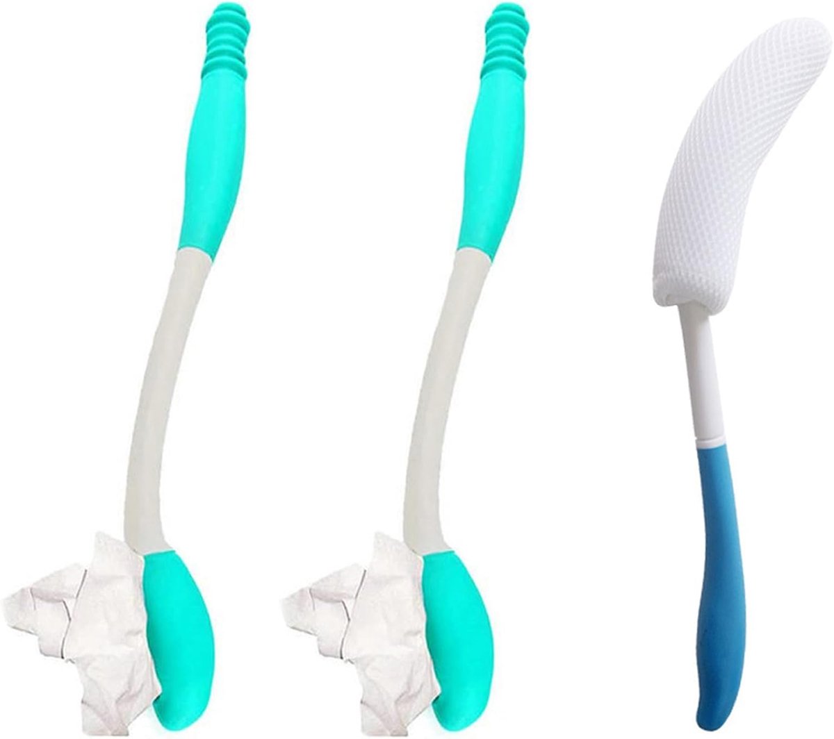 Toilet hulpmiddel set - verlengde handgreep - huidvriendelijk plastic - totale hygiëne oplossing - ShopVlot