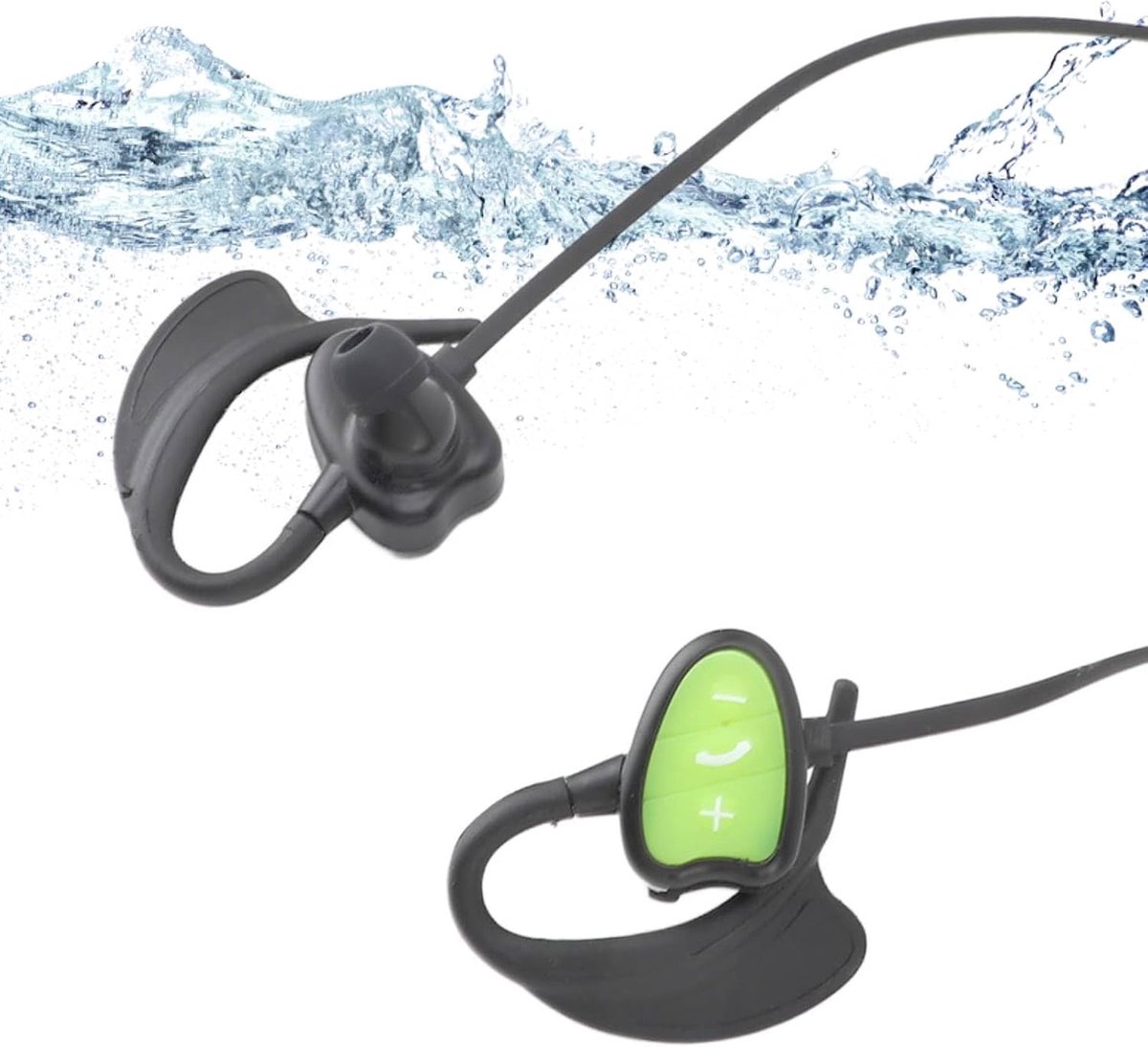 SnelShoppen - IPX8 Waterdichte Zwemkoptelefoon, Draadloze In-Ear Hoofdtelefoon met 5.0, Onderwater MP3 Speler voor Zwemmen, Sporten, Hardlopen (GROEN)