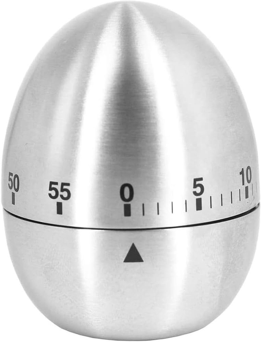 SnelShoppen - Eieren Keuken Timer - RVS Mechanische Draai Timer 60 Minuten Countdown voor Koken, Bakken en Leren - Schattig Ei Ontwerp, Draagbaar, Gee