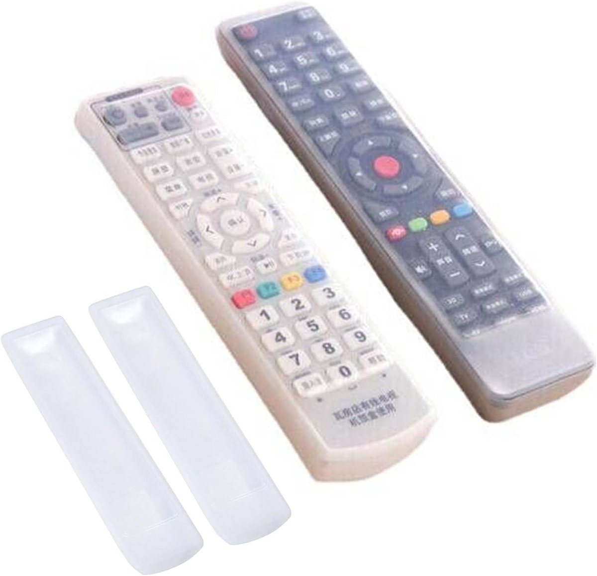 SnelShoppen - Silicone Beschermhoes voor Afstandsbedieningen en Smart TV, Antislip, Schokbestendig, Stofdicht, Waterdicht, Set van 2, Transparant