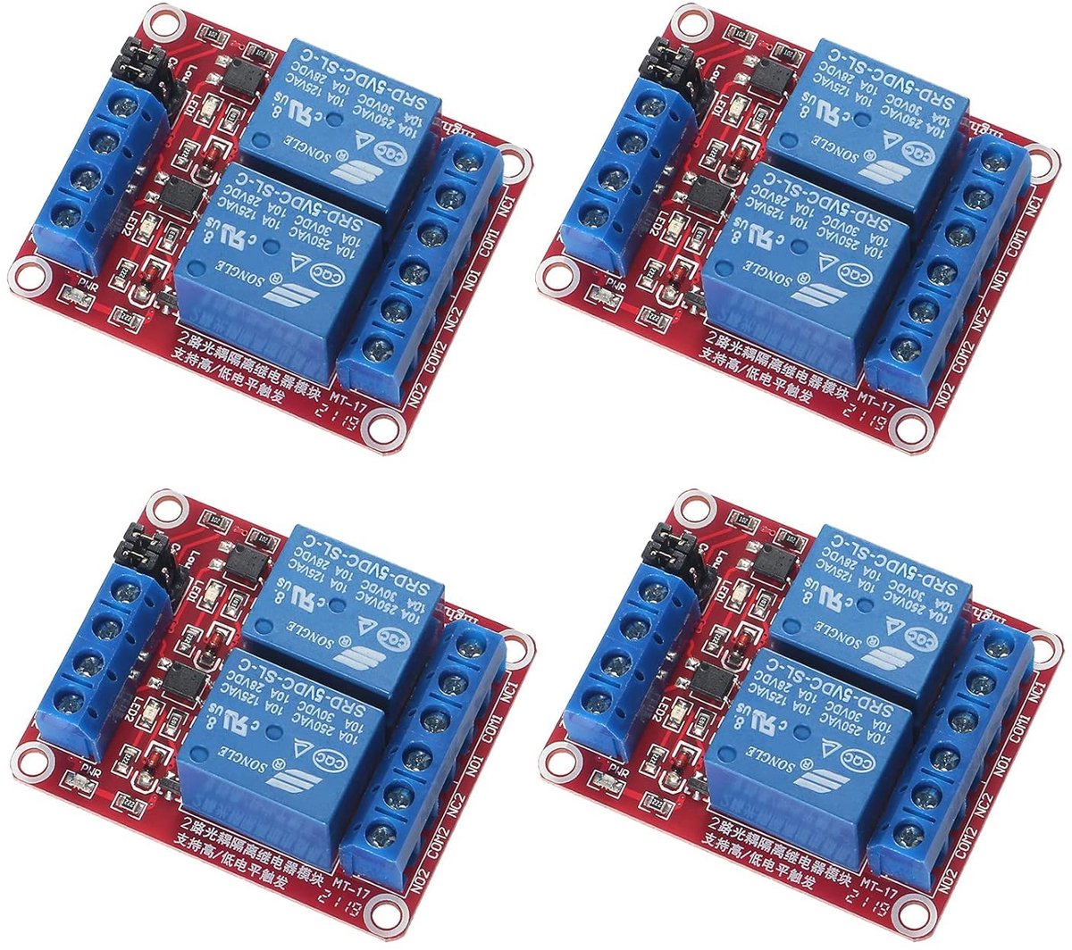 GTIWUNG 4pcs 2 Channel Relay Module 5V with Optocoupler, High or Low Level Trigger Expansion Board for Raspberry Pi - ShopVlot
